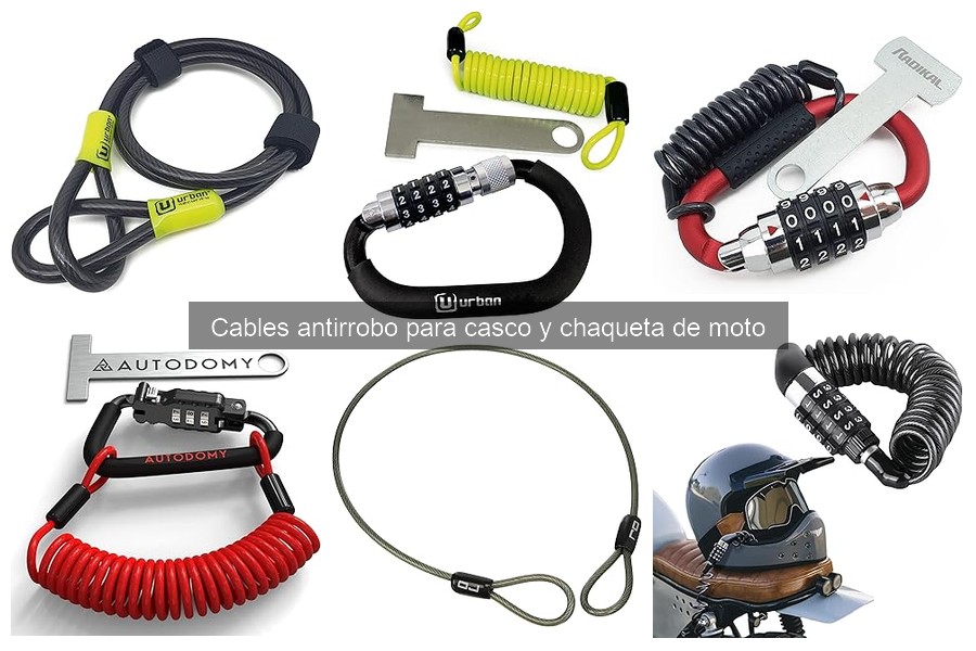 Cables antirrobo para casco y chaqueta de moto: ¡prevén robos!