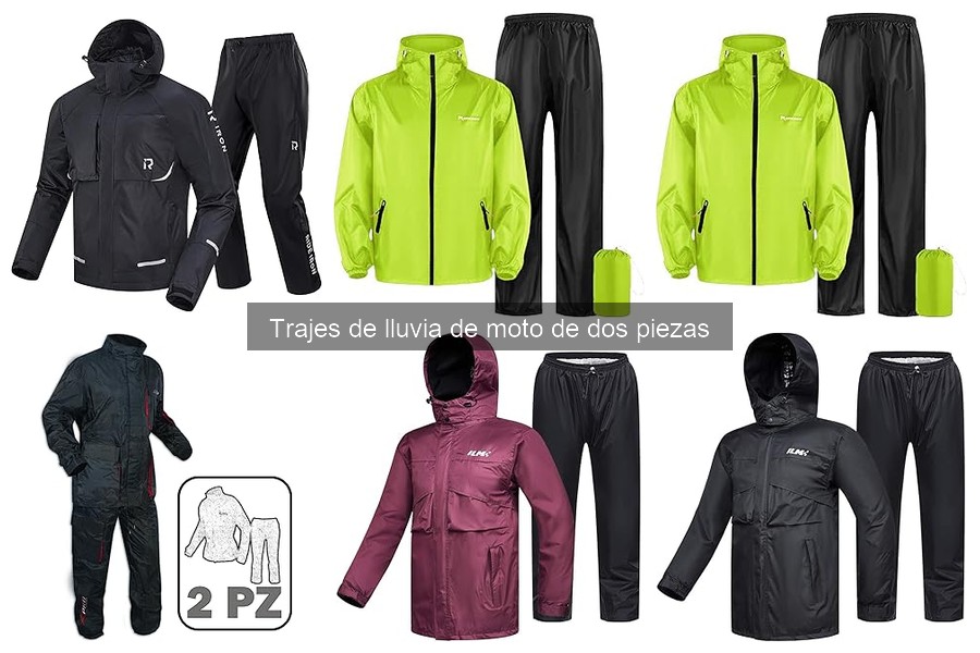 Combina tu traje de lluvia de moto de dos piezas con estos accesorios