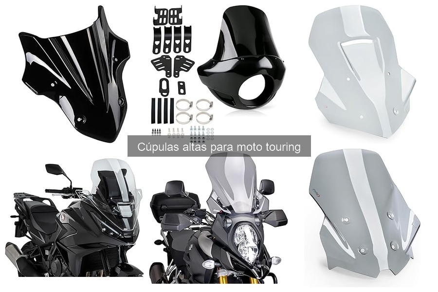 Comparativa de cúpulas altas y bajas para moto touring