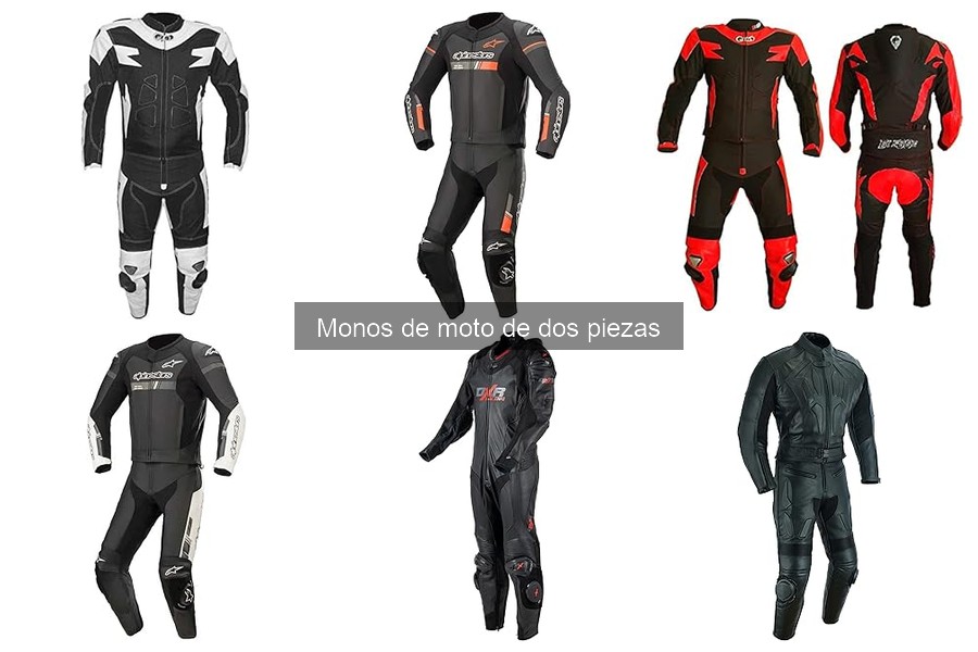 Comparativa de monos de moto de dos piezas: marcas destacadas
