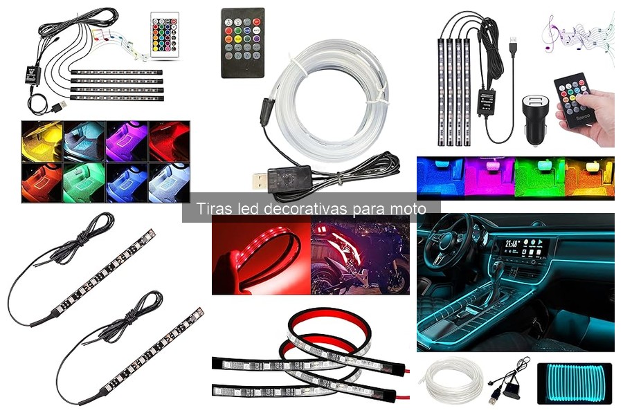 Comparativa de tiras LED y accesorios decorativos para motos