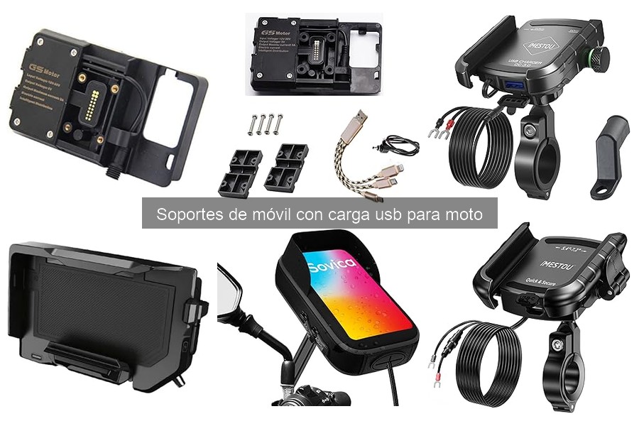 Dónde comprar soportes de móvil con carga USB para moto