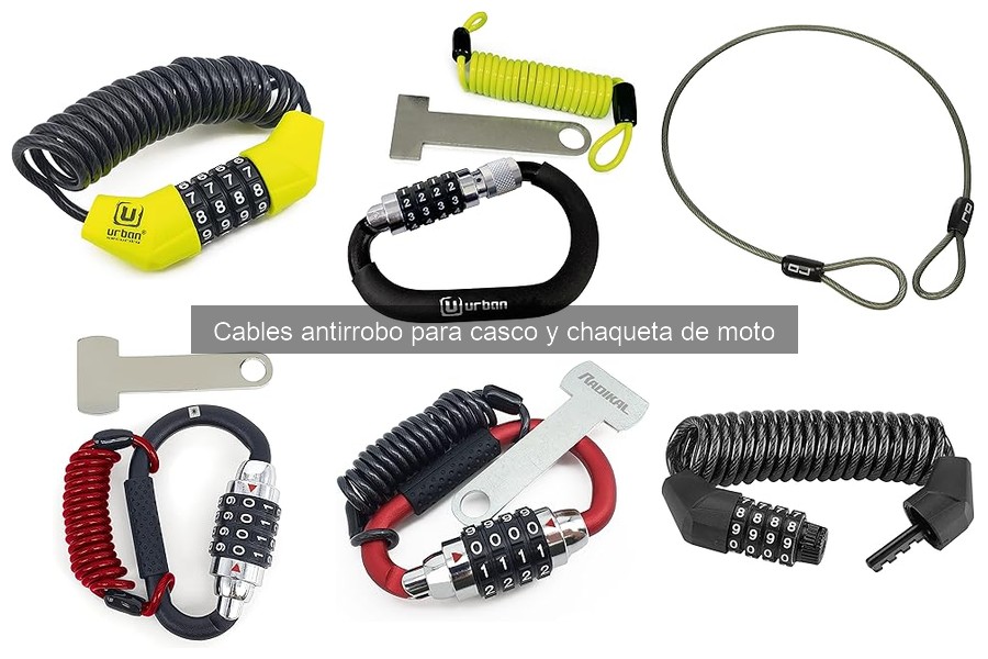 Guía de compra de cables antirrobo para casco y chaqueta de moto
