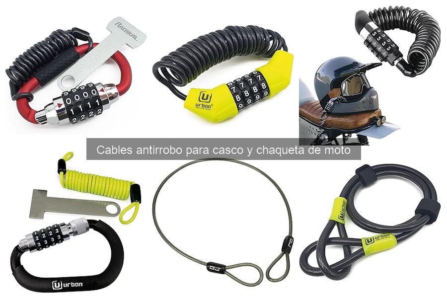 Rango de precios de cables antirrobo para moto y accesorios