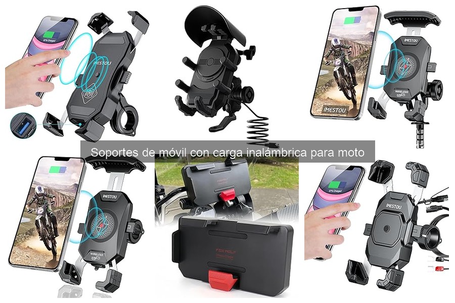Seguridad de soportes de móvil con carga inalámbrica para moto