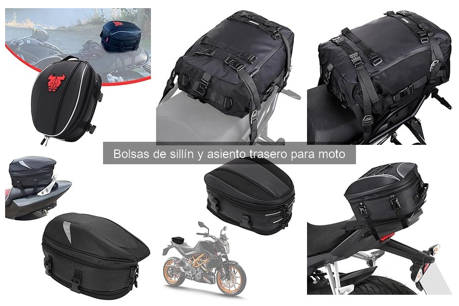 Tipos de bolsas de sillín y asiento trasero para moto