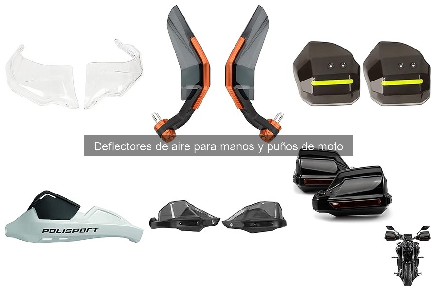 Tipos de deflectores de aire para manos y puños de moto