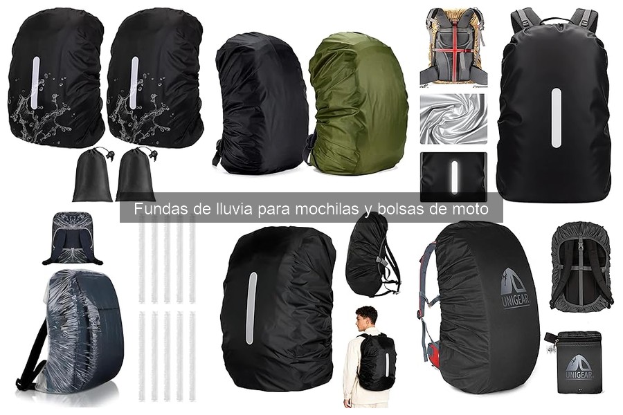 Tipos de fundas de lluvia para mochilas y bolsas de moto
