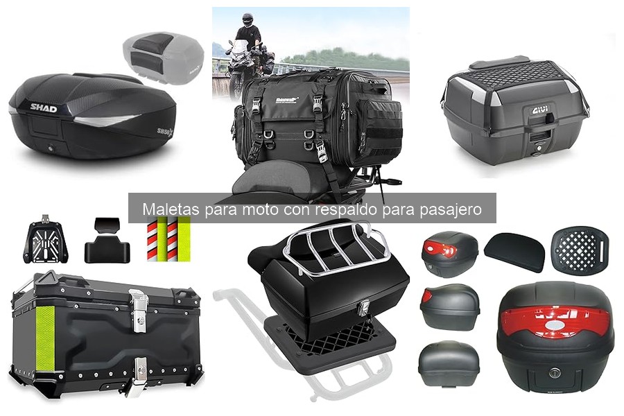 Tipos de maletas para moto con respaldo para pasajero