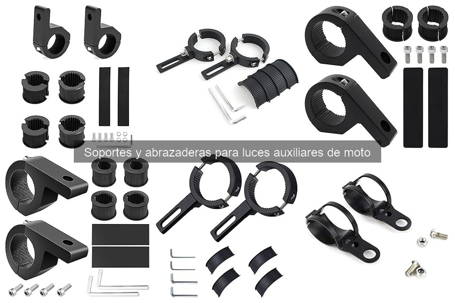 Tipos de soportes y abrazaderas para luces auxiliares de moto